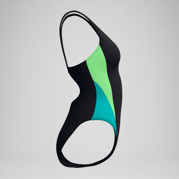 Women's Colourblock Splice 2.0 Swimsuit Black/Aqua/Green