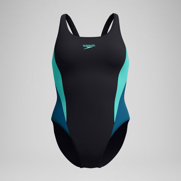 Women's Colourblock 2.0 Swimsuit Black/Turquoise
