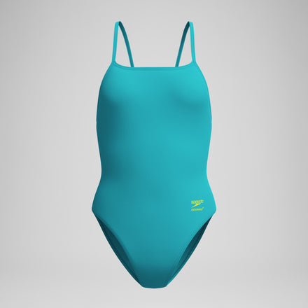 Women's Club Training Solid Web Back Swimsuit Turquoise