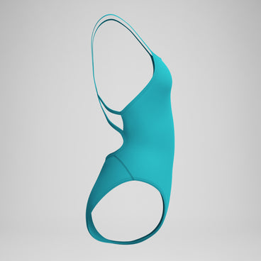 Women's Club Training Solid Web Back Swimsuit Turquoise