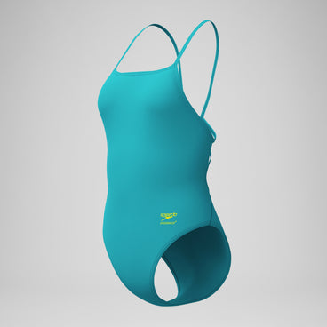 Women's Club Training Solid Web Back Swimsuit Turquoise