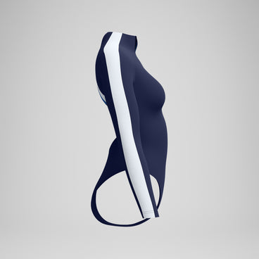 Women's Jetstream Long Sleeve Colorblock One Piece Navy