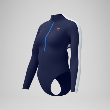 Women's Jetstream Long Sleeve Colorblock One Piece Navy