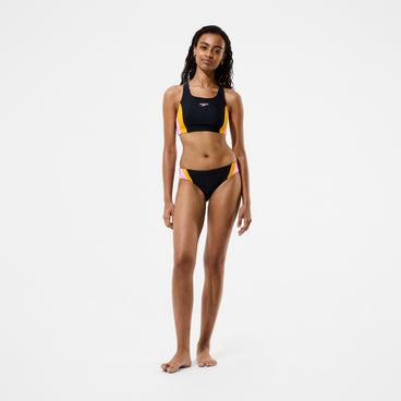 Women's Colourblock Bikini Set Black/Peach