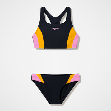 Women's Colourblock Bikini Set Black/Peach
