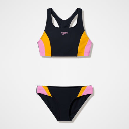 Women's Colourblock Bikini Set Black/Peach