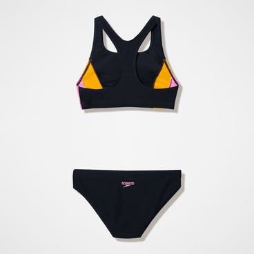 Women's Colourblock Bikini Set Black/Peach