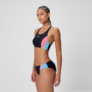 Women's Colourblock Splice 2.0 Bikini Black/Aqua/Red