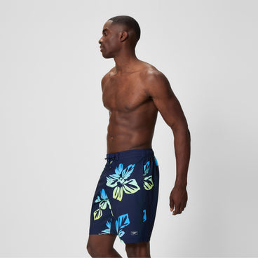 Men's Print Bondi Swim Shorts Navy/Yellow