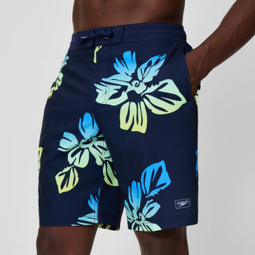 Men's Print Bondi Swim Shorts Navy/Yellow