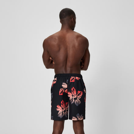 Men's Print Bondi Swim Shorts Black/Peach