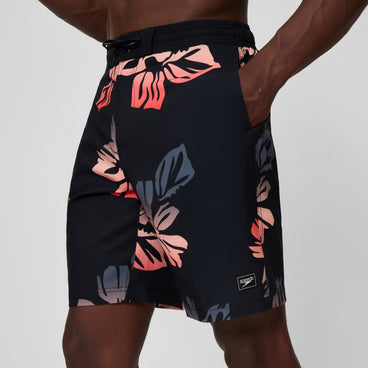 Men's Print Bondi Swim Shorts Black/Peach