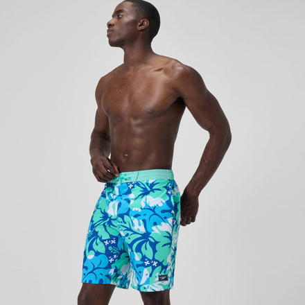 Men's Printed Bondi Swim Shorts Turquoise/Blue