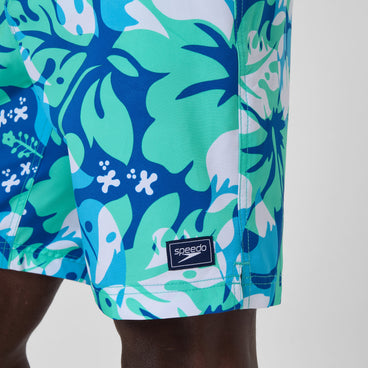 Men's Printed Bondi Swim Shorts Turquoise/Blue