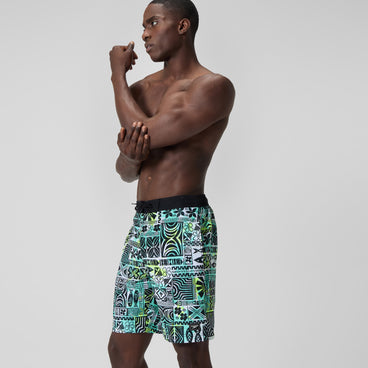 Men's Printed Bondi Swim Shorts Black/White