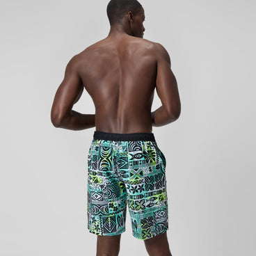 Men's Printed Bondi Swim Shorts Black/White