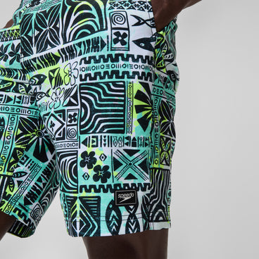 Men's Printed Bondi Swim Shorts Black/White