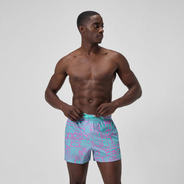 Men's Print Redondo Edge Volley Swim Trunks Pink/Green