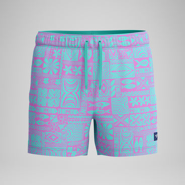 Men's Print Redondo Edge Volley Swim Trunks Pink/Green