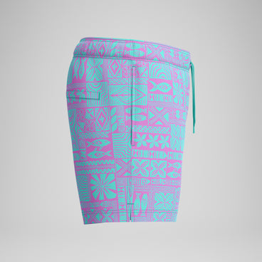 Men's Print Redondo Edge Volley Swim Trunks Pink/Green