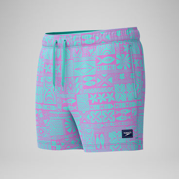 Men's Print Redondo Edge Volley Swim Trunks Pink/Green