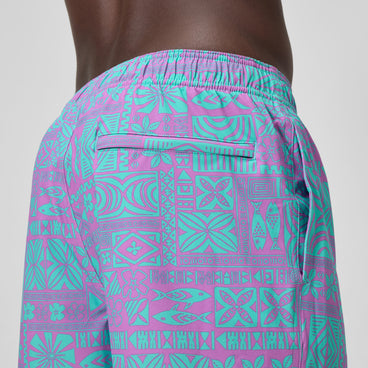 Men's Print Redondo Edge Volley Swim Trunks Pink/Green