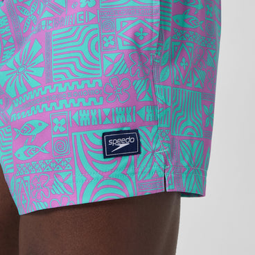 Men's Print Redondo Edge Volley Swim Trunks Pink/Green