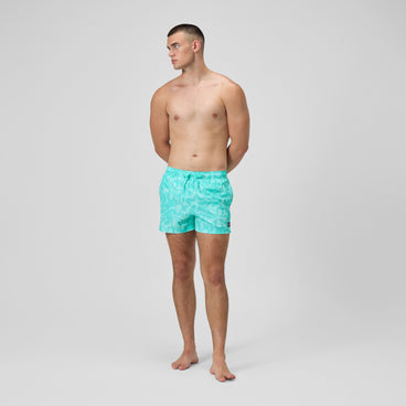 Men's Printed Redondo Edge Swim Shorts Turquoise