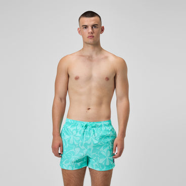 Men's Printed Redondo Edge Swim Shorts Turquoise