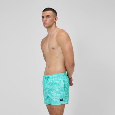 Men's Printed Redondo Edge Swim Shorts Turquoise