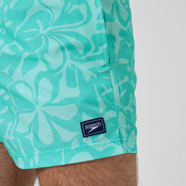 Men's Printed Redondo Edge Swim Shorts Turquoise