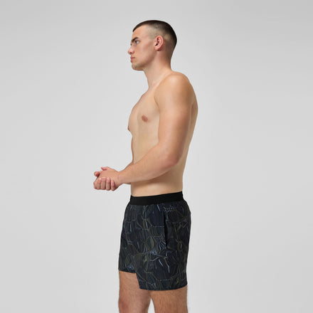 Men's Print Volley Swim Trunks Black/Gray