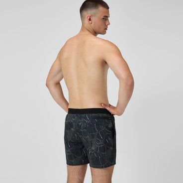 Men's Print Volley Swim Trunks Black/Gray