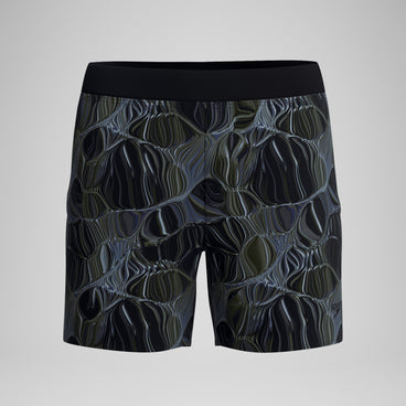 Men's Print Volley Swim Trunks Black/Gray