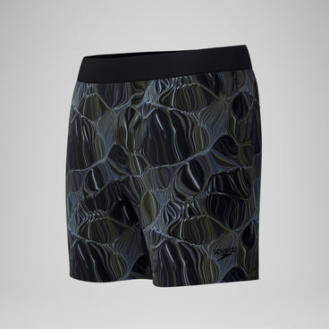 Men's Print Volley Swim Trunks Black/Gray