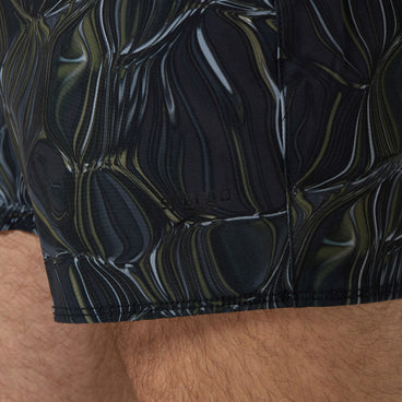 Men's Print Volley Swim Trunks Black/Gray