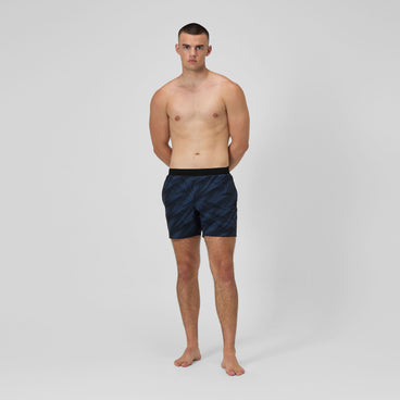 Men's Print Volley Swim Trunks Black/Gray