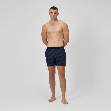 Men's Print Volley Swim Trunks Black/Gray