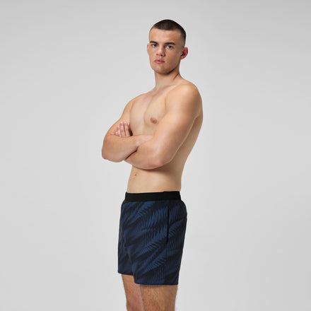 Men's Print Volley Swim Trunks Black/Gray