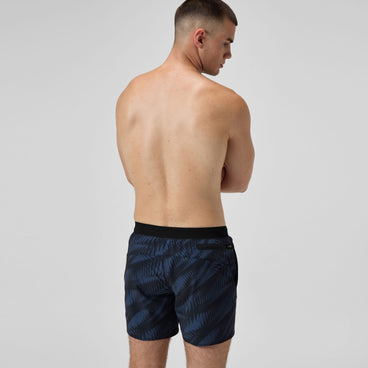 Men's Print Volley Swim Trunks Black/Gray
