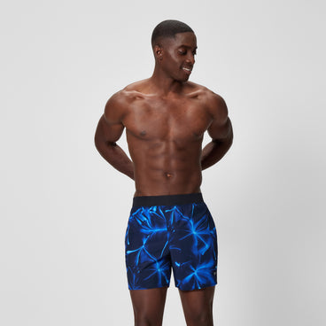Men's Print Lookout Swim Shorts Black/Blue