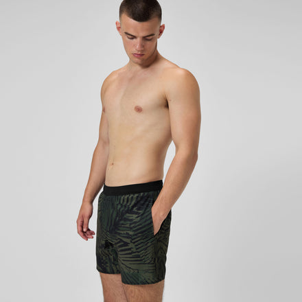 Men's Print Volley Swim Trunks Green