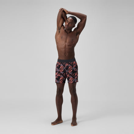 Men's Lookout Printed Swim Shorts Black/Orange