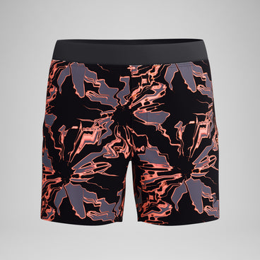 Men's Lookout Printed Swim Shorts Black/Orange