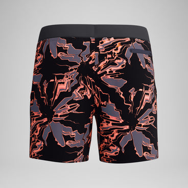 Men's Lookout Printed Swim Shorts Black/Orange