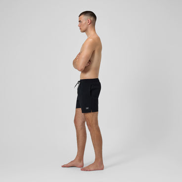 Men's Classic Solid Redondo Edge Volley Swim Trunks Black