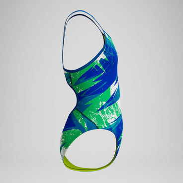 Girls Bolted Flyback One Piece Blue/Green