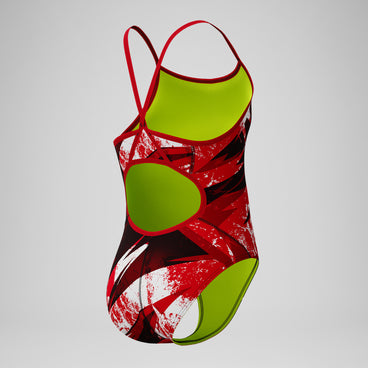 Girls Bolted Flyback One Piece Black/Red