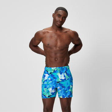 Men's Print Redondo Edge Swim Shorts Deep Blue