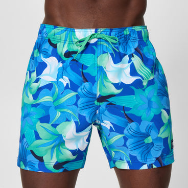 Men's Print Redondo Edge Swim Shorts Deep Blue